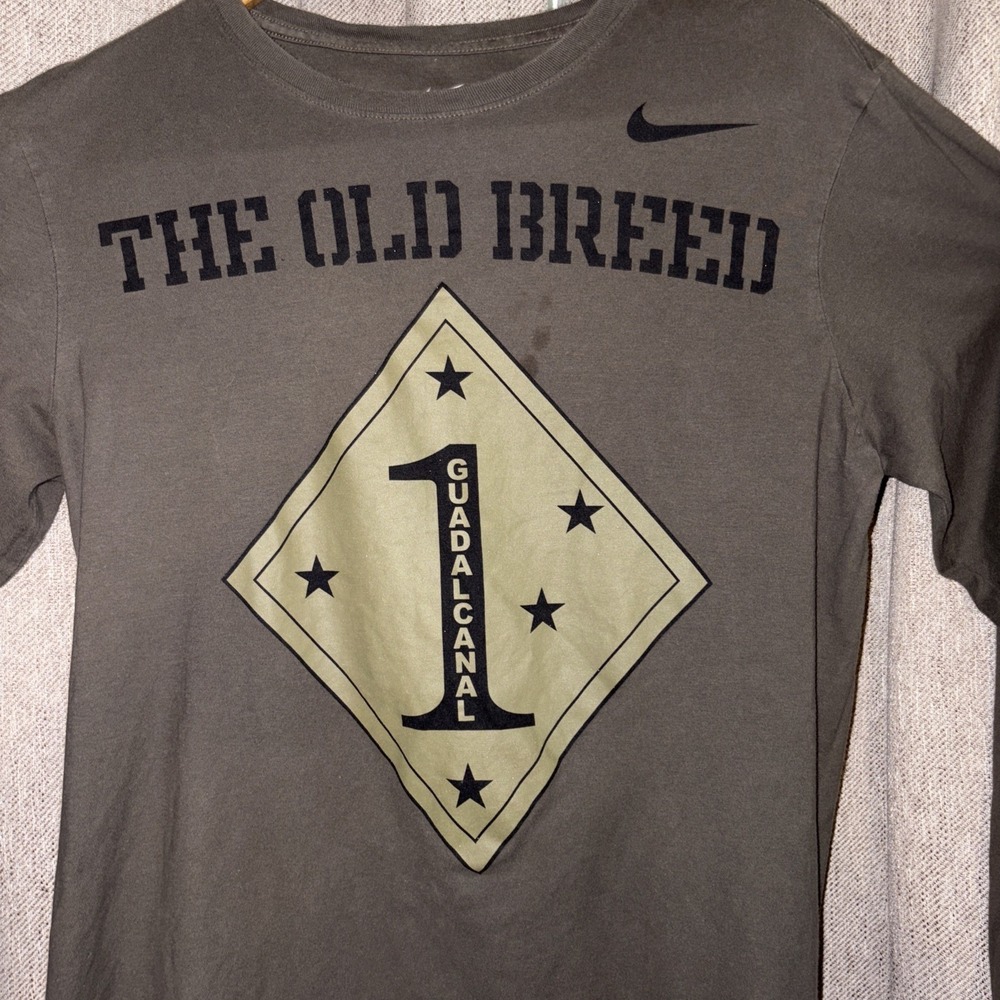 Nike Tee Marines Old Breed Guadalcanal Medium - Picture 1 of 5